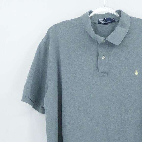 Polo Ralph Lauren Shirt Mens 3XB Gray Polo Short Sleeve Classic Fit Pony Preppy - Picture 4 of 14